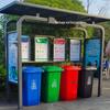 Handun 120L Green Outdoor Recycling Bin with Wheels and Lid