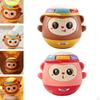 Tumbler Hand Drum Favor Gift with Light Music Beat Monkey Shape Early Educational Montessori