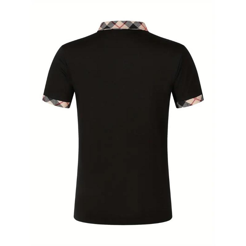 Nové pánske módne tričko s golierom, slim-fit, polokošeľa s krátkym rukávom, pánsky top