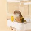 Parrot Bathing Tub Multi Function External Bird Bath Parakeet Bathing Enclosure Splash Proof Parrot Feeder Easy To Install