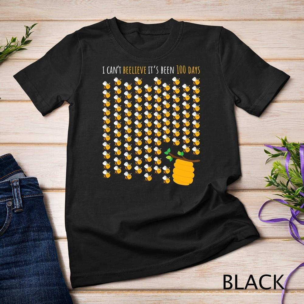 

Bee Hive Tree 100 Days Of School Shirt Teacher Boy Girl Gift Unisex T-shirt XL
