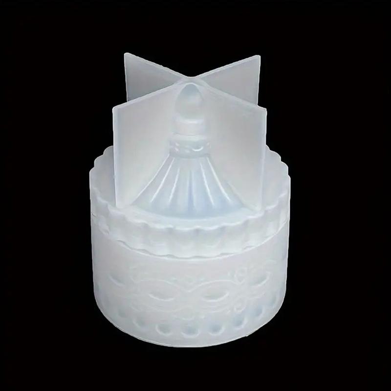 

1 Набір Силіконова форма для смугастої свічкової банки - Зроби сам Кругла смугаста коробка для зберігання ювелірних виробів для глини, епоксидної смоли, гіпсу, бетону 1 pc