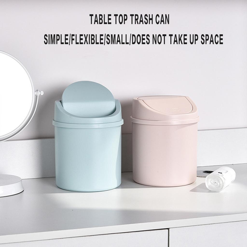 Desk Waste Bin with Lids Desktop Office Organizer Storage Home Garbage Basket Container Table Trash Bin Small Trash Can