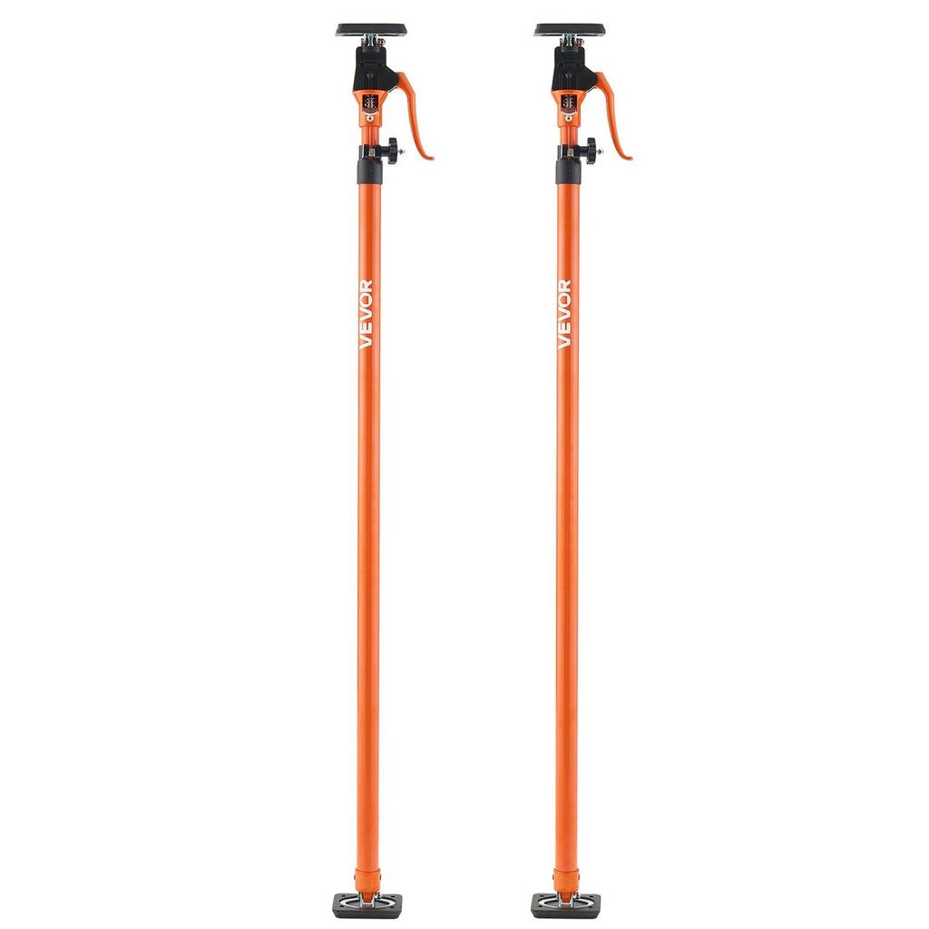Cabinet Jack Support Pole, 2-Pack, 125-291 cm Steel Telescopic Quick Support Rod, Adjustable 3rd Hand System up to 90 kg Capacity for Installing