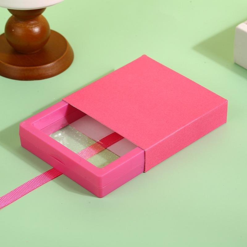 Necklace Ring Earing Bracelet StorageOrganizer Display Stand Solid Color Paper Gift Boxes Macaron Colored Packaging Gift Box PE Film Suspension Box