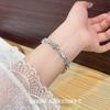 Charm Elegant Plant Female White Blue Zircon Stone Flower Square Bracelet Silver Color Wedding Jewelry For Women