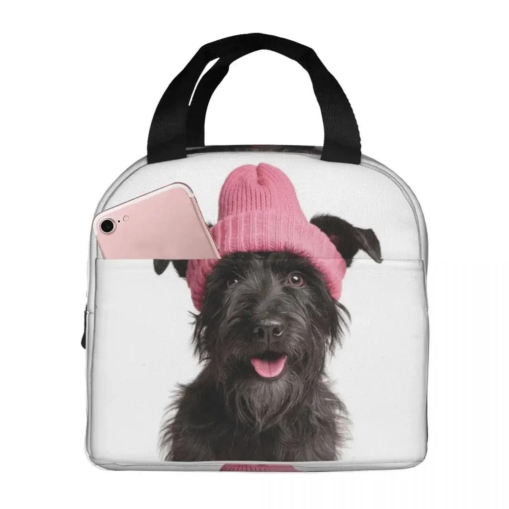 Scottish Terrier Sunflower Painting Adorable Dog Insulated Lunch Bag Cooler Thermal Food Box Tote Portable Lunch Boxes Container