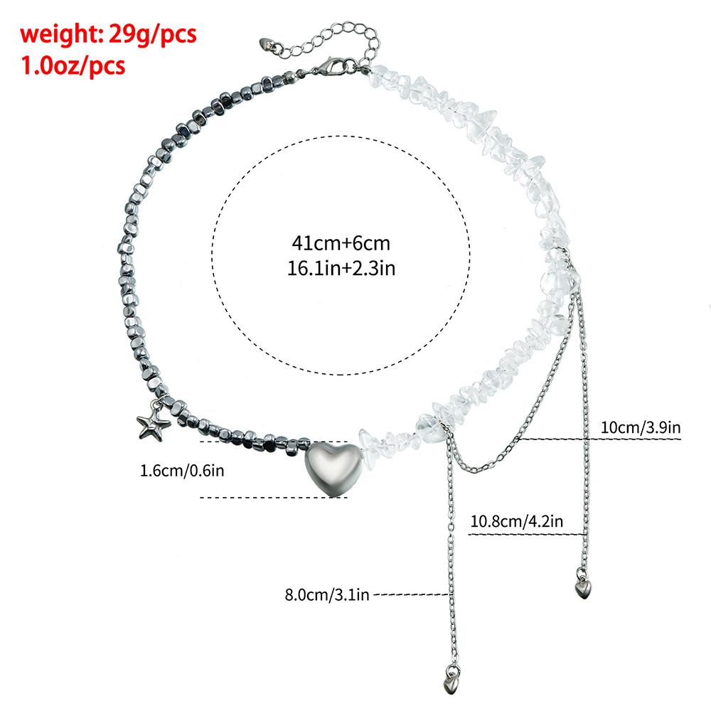 Trend Wedding Party Jewelry Irregular Stone Choker Necklace For Women Elegant Tassels Heart Pendant Necklaces Valentine's Gift
