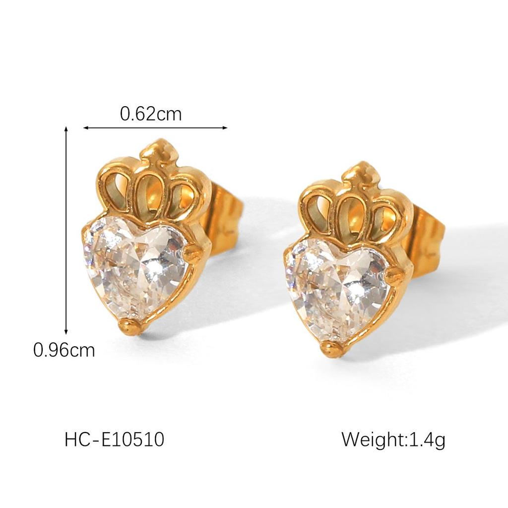 European & American Fashion Butterfly Zircon Star Stud Earrings: Light Luxury Stainless Steel Five-Petal Pearl Flower Design