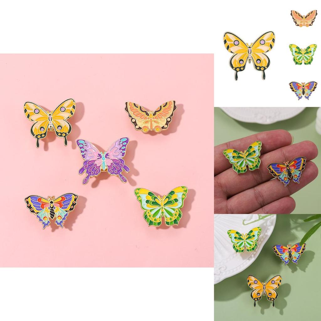 Creative Purple Butterfly Enamel Brooch Stunning Animal Floral Design For Men And Women