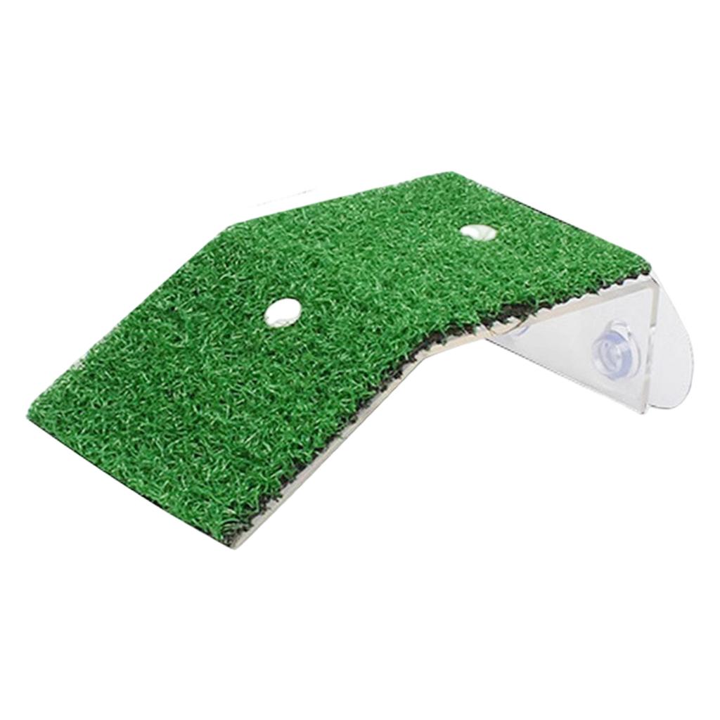 Turtle Resting Basking Drying Platform Reptile Tortoise Climbing Ladder Simulated Lawn Tank Decoration Habitat Decor