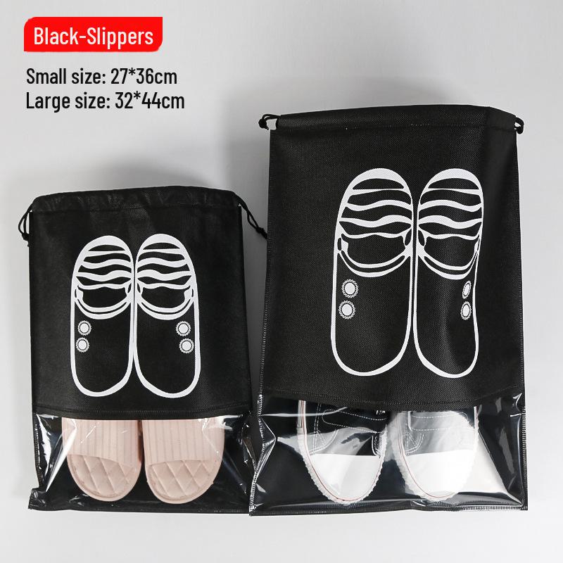 Thickened Transparent Non-Woven Drawstring storage bag for Shoes, Toys, and Travel - Dustproof and Spot-Free.