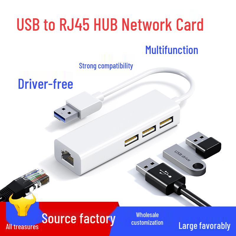 Type-C to RJ45 Gigabit Ethernet USB 3.0 Hub Splitter for Digital Accessories
