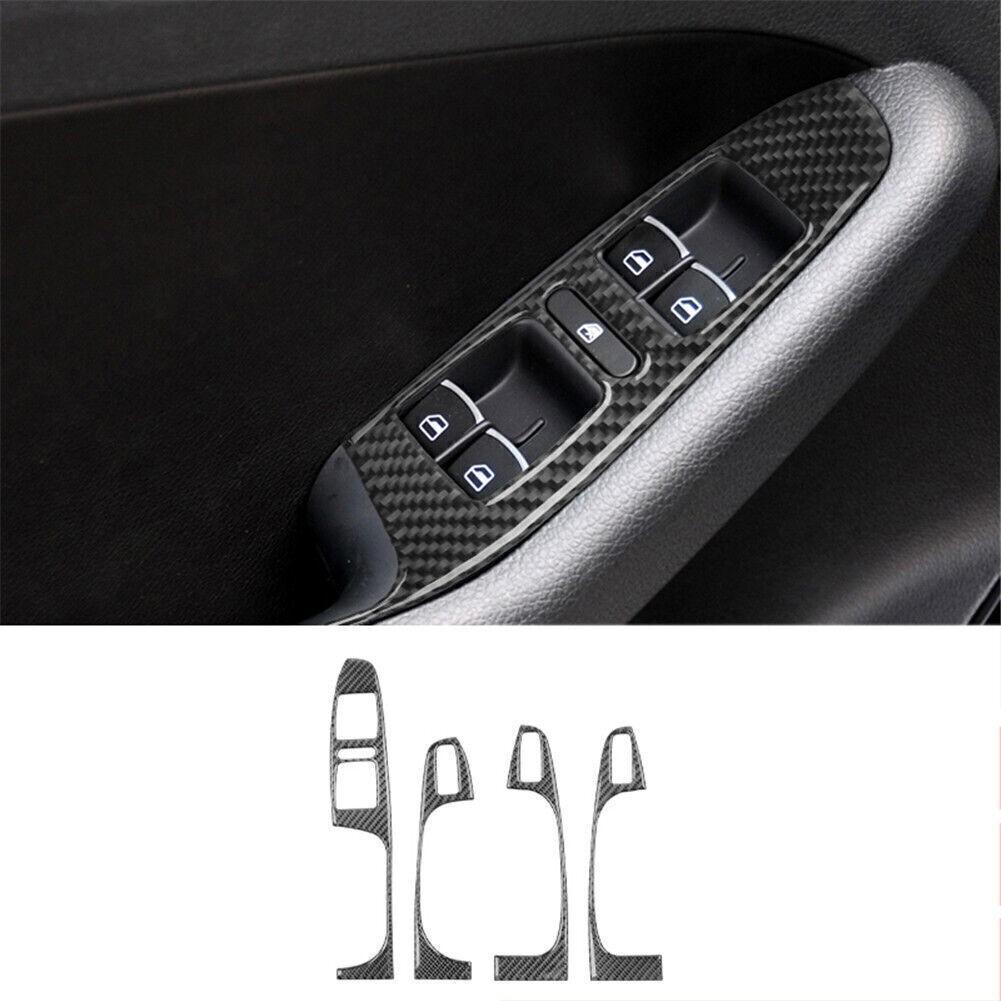 4Pcs Carbon Fiber Window Control Cover Trim For Volkswagen Jetta Sedan 2011-2014