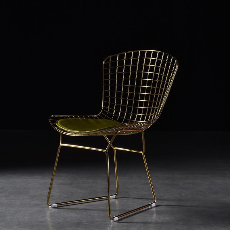 Nordic Net Red Chair Backrest Simple Makeup Computer Desk Chair Hollow Barbed Wire Ins Iron Art Home Dining Chair