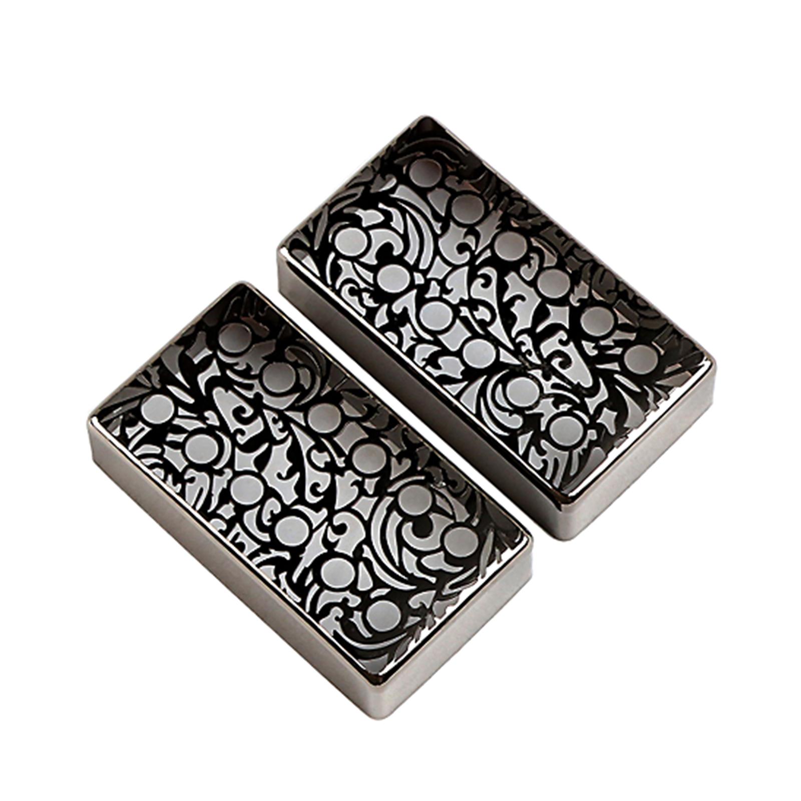 

2 Pcs Lightweight Guitar Pickup Cover Engraved Flower Metal Guitar Humbuckers Cover Electric Guitar Replacement Part