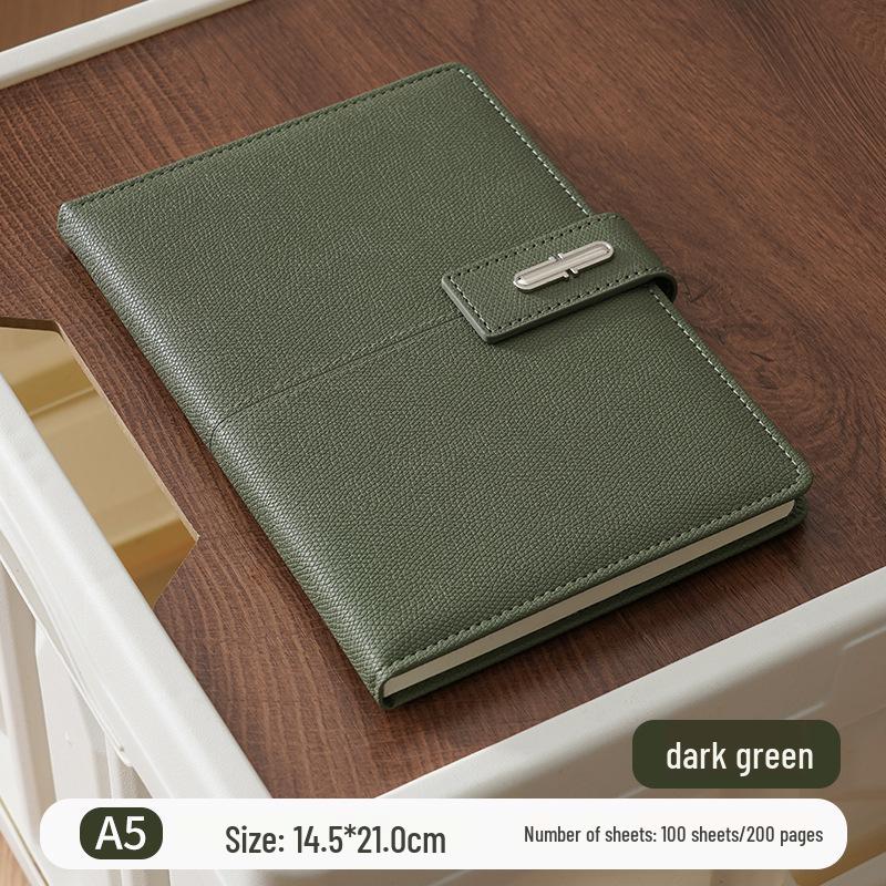 A5 Custom Logo Soft Leather Business Notebook Gift Set with Buckle Closure