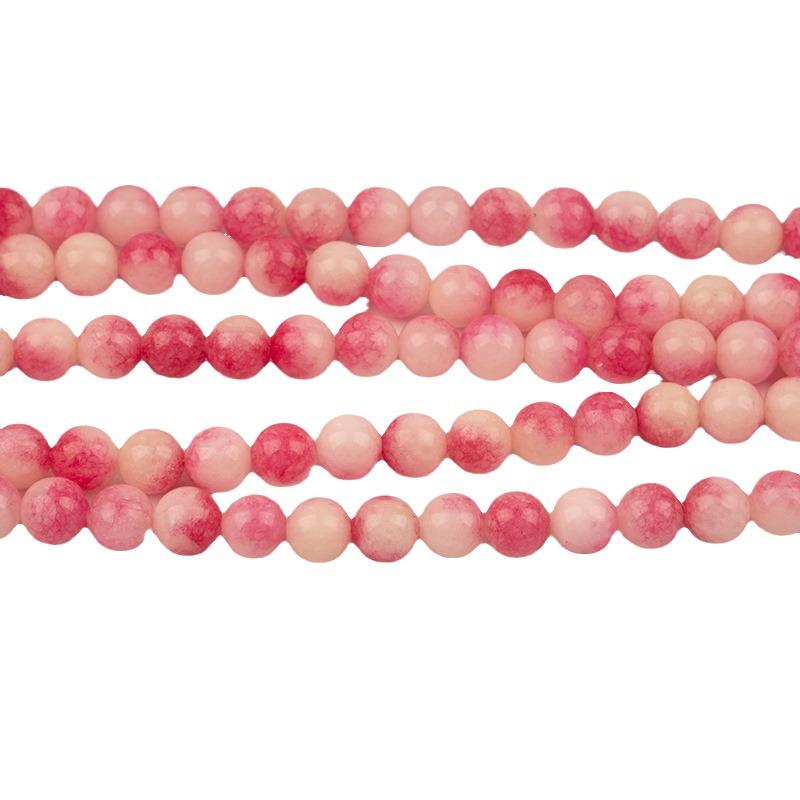 Peach Jade Chalcedony Loose Beads for DIY Bracelet Jewelry