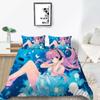 3D Animation Bishōjo Bedding Set, Curtilage Male Room Duvet Cover 2/3 Pieces, Anime Beautiful Woman DE135 * 200 Full Size Soft Home Decoration