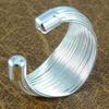 Versilberter, verstellbarer, weit offener Fingerring mit mehreren Linien für Mädchen, Modeschmuck