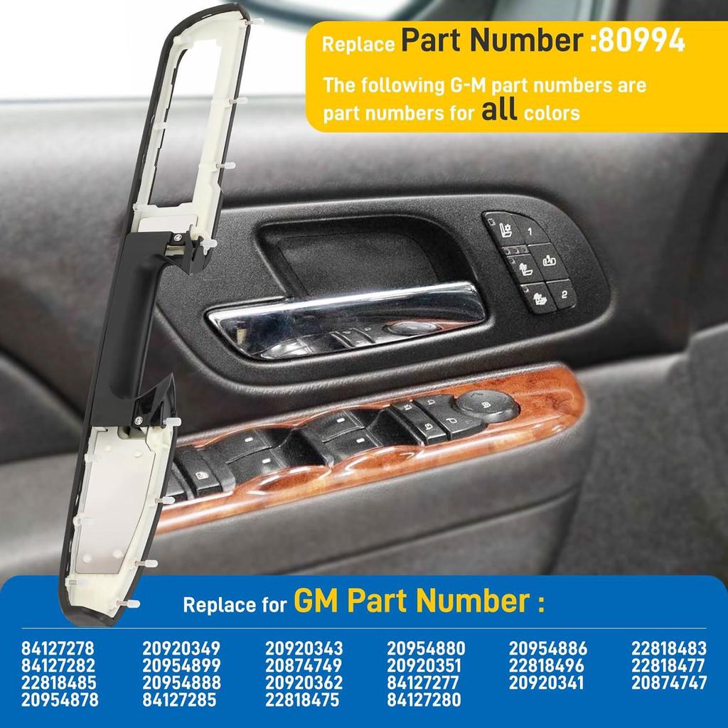Front Driver Side Armrest Repair Kit with Metal Sheet for Chevrolet/General Purpose (80994, 80995).