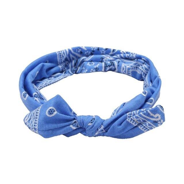 Modne czeskie opaski do włosów drukuj wiązane elastyczne elastyczne opaski na głowę dla kobiet dziewczynki Retro krzyż łuk Headwrap akcesoria do włosów