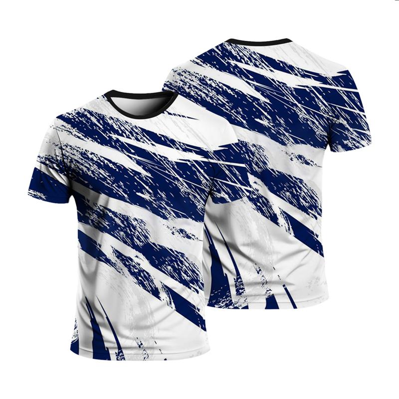T-shirt Sportiva da Corsa Stampa 3D Fantasia a Strisce Per Uomo Bambini T-shirt 2024 Moda Estiva Traspirante Larga Magliette da Esterno