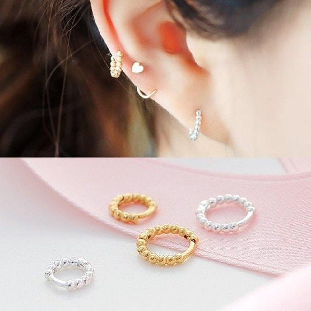(Sold individually) (Silver) Bubble Minimalist Earrings (Small Gold) Gift for a friend in their 20s or 30s, birthday, wedding anniversary