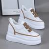 Fashion 2025 Spring Women's High Heels 9 Cm Thick Base Sneakers New Autumn and Winter Fashion Casual Shoes Black White 34-40