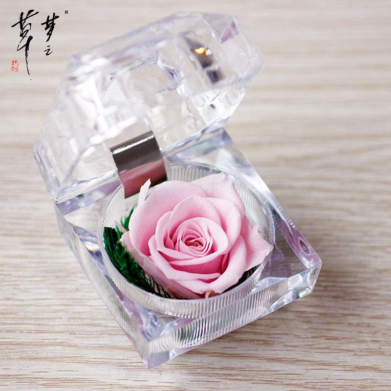Preserved Crystal Rose Acrylic Flower Gift Box for Valentine's Day Confession