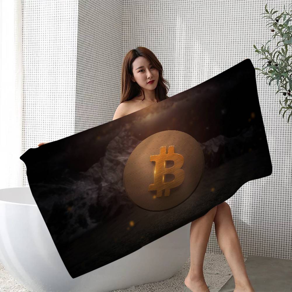 Funny Bitcoin Microfiber Printed Beach Towel Mountain Climbing Yoga Beach Swimming Running Absorbent Soft Towel