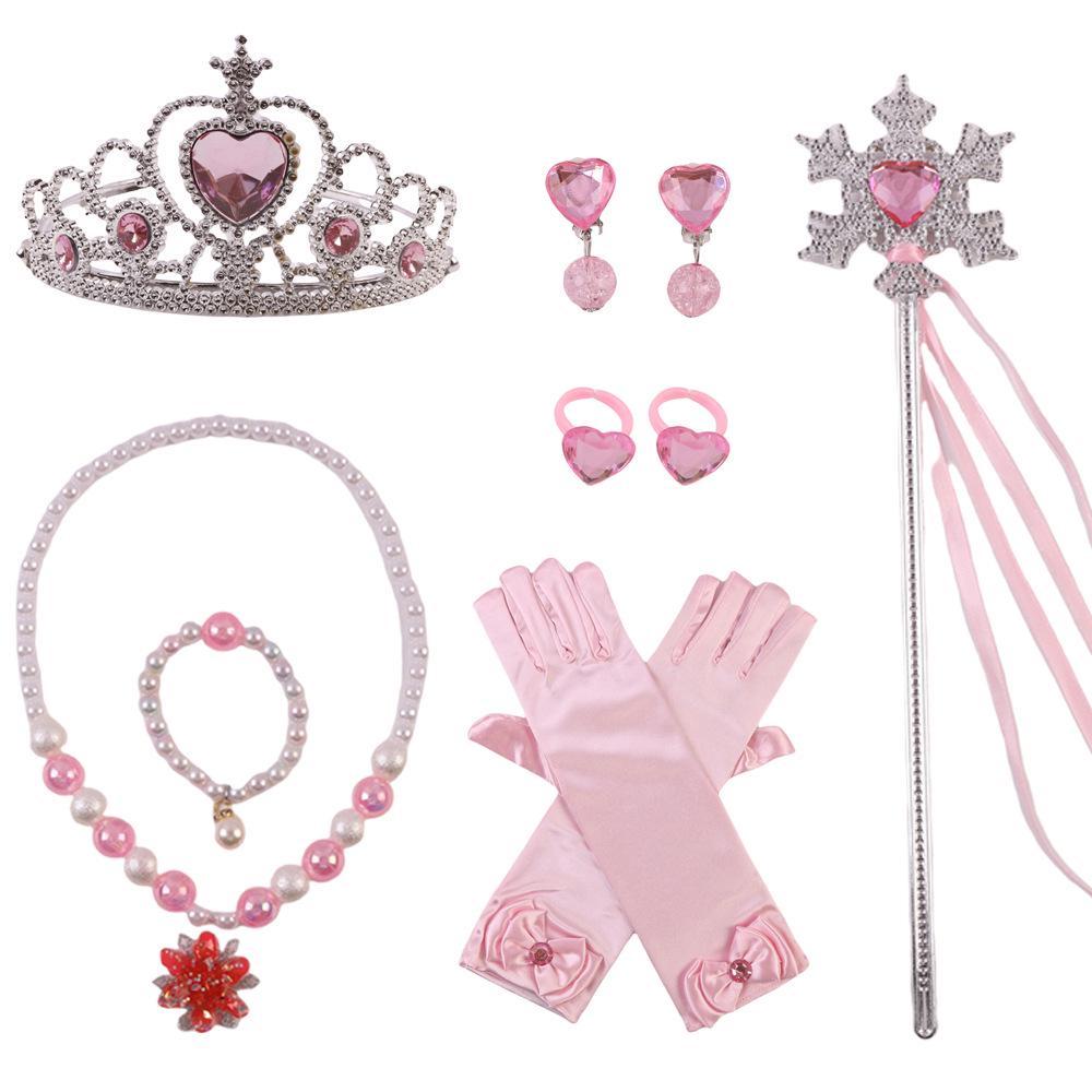 Frozen Princess Dress-Up Set: Necklace, Crown & Fairy Wand for Kids
