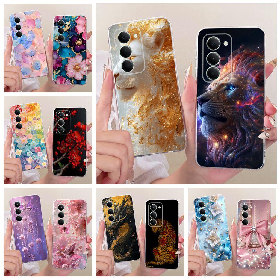 For Xiaomi Redmi 15 4G 5G Case Cool Lion Stylish Flowers Painted Cover Soft Slim Phone Case For Xiaomi Redmi 15 5G Redmi15 Shell