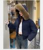 Women's Short Large Fur Collar Hooded Warm Cotton-padded Jacket