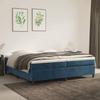 Maison Exclusive - Dark Blue Bed Slat Base and Mattress 200x200cm Velvet