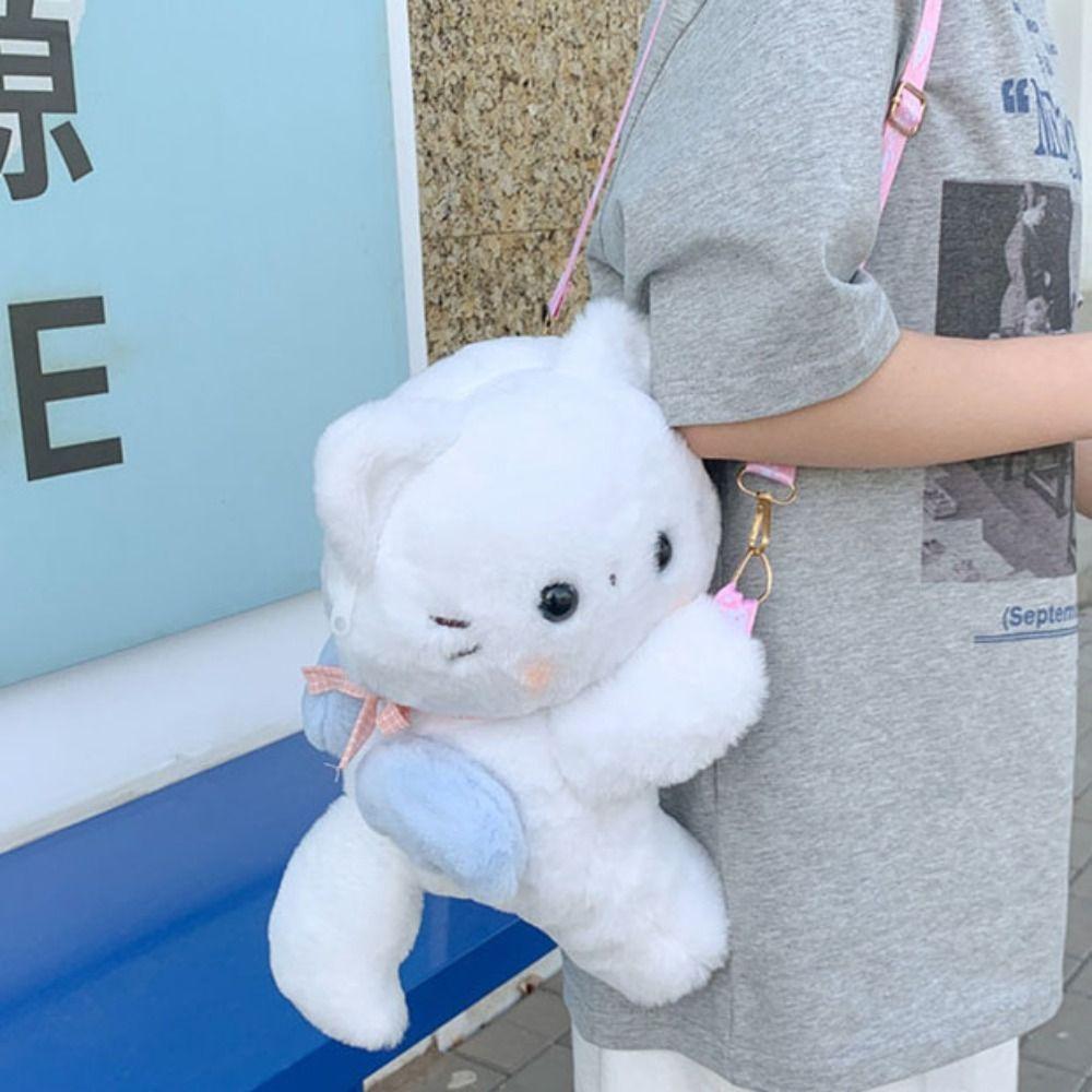 

JK Lolita Children s School Bag Korean Style Animal Shoulder Bag Plush Doll Crossbody Bag Girls Panda