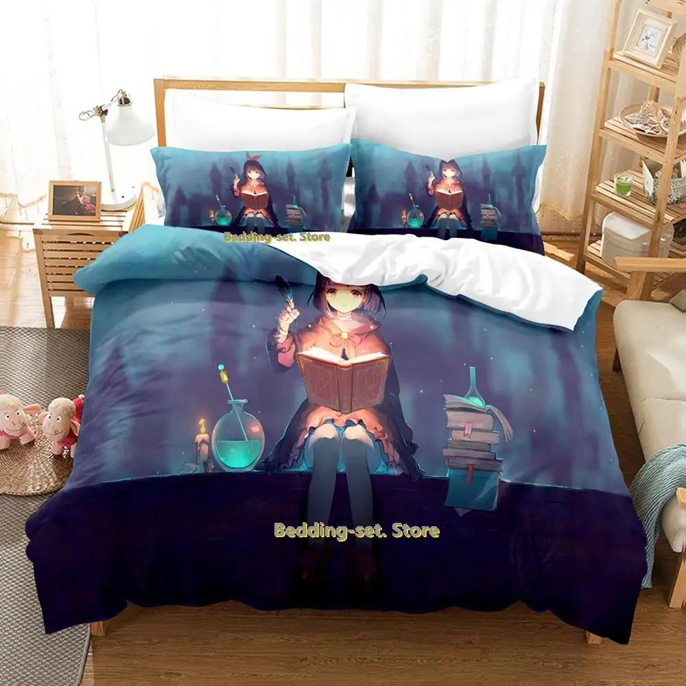 Book Girl Anime Bedding Set Single Twin Full Queen King Size Bed Set Adult Kid Bedroom Duvetcover Sets Anime Parure De Lit Bed