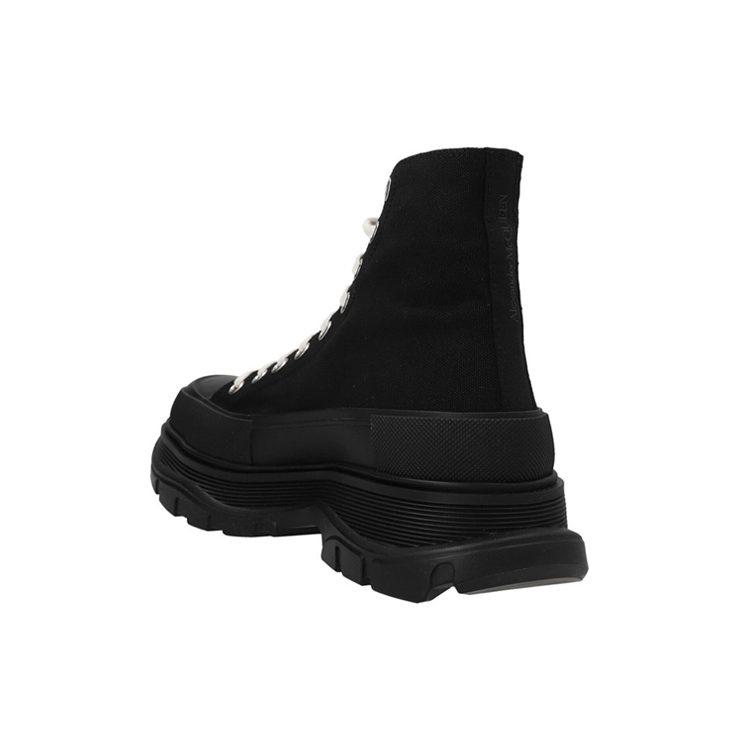 Alexander Mcqueen Tread Slick Canvas High Top Sneakers 'Black White' 705659W4MV21000
