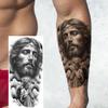 1 Sheet Jesus Pray With Cross Thorn Temporary Tattoos For Men Women Adults, Long Lasting Waterproof 3d Temp Fake Tattoo Sticker