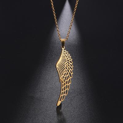 2024 Seraph Engelsflügel Anhänger Halskette für Frauen Edelstahl Gold Farbe Halsband Kette Halskette Modeschmuck Geschenke