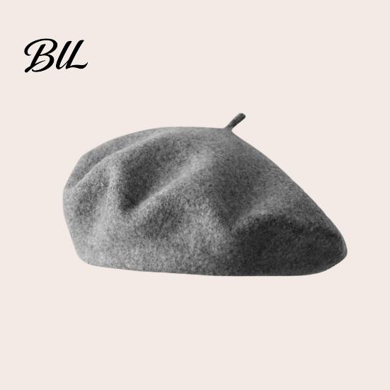 Solid Color Wool Hat Women French Beret Hat, Blend Artist Retro Literary Street Photography Cap Painter Cap, Cozy for Autumn Winter Vintage Style