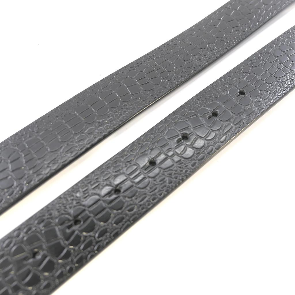 Cuir uniquement ventre de crocodile pleine largeur cuir véritable [Happy Patch] ceinture, motif, cuir, env.. 125cm, 38mm, taille, long, ceinture pour homme,