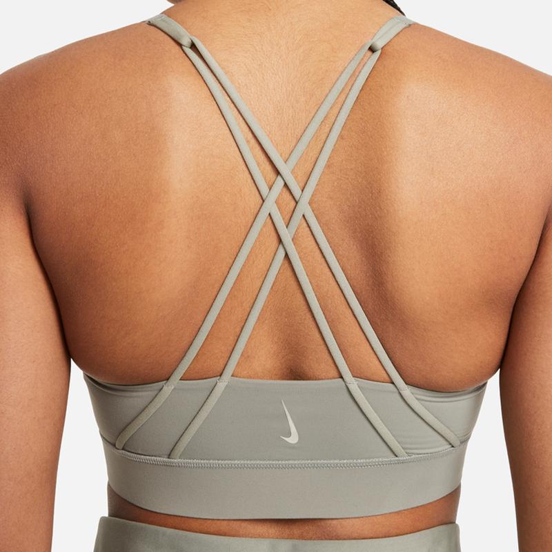 Nike Swoosh Luxe Medium Support Sports Tank Top Women Tops Gray CJ0545-320