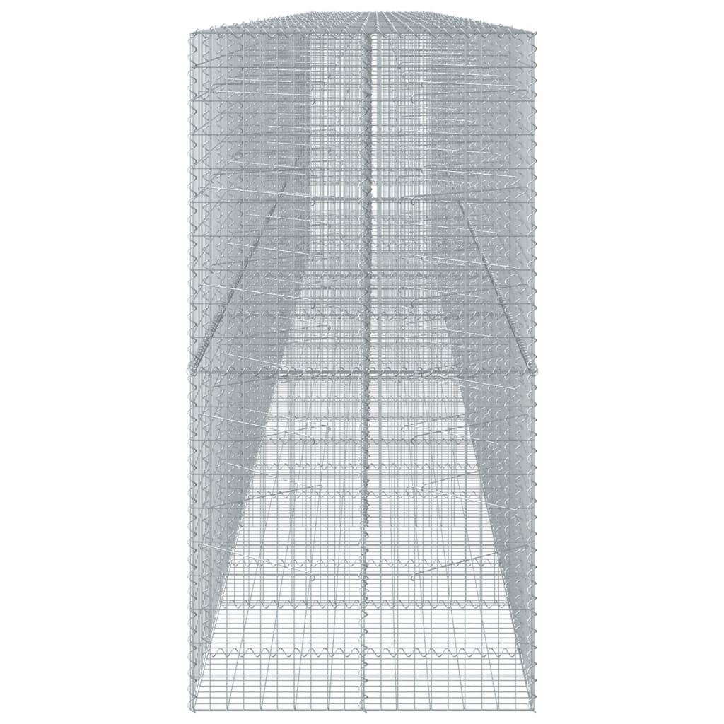 Gabion with Lid 1050 X 100 X 200 Cm Galvanized Iron