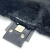 FENDI Mamma Baguette shoulder bags Hand Bag fur / Leather Black/SilverHardware
