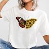 Butterfly Graphic Oversized T-Shirt Cute Short-Sleeved Top for Women European And United States Style Casual Fashion Modal