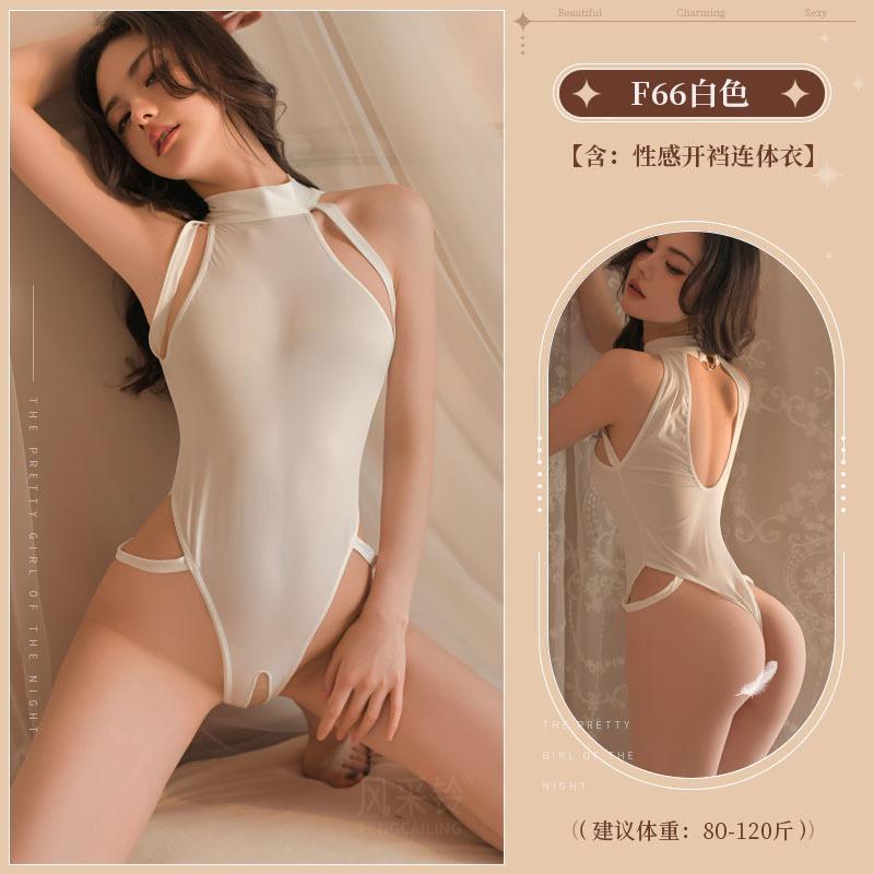 Three-point sexy underwear, uniform temptation, nightclub hip-wrapped onesie, open crotch free bikini sexy suit