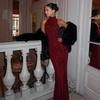 2026 New Women's Elegant Shiny Party Bodycon Robes Sexy Slim Sequins Red Sleeveless Long Dress Fashion Solid Maxi Gown Dresses
