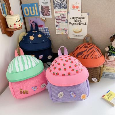 2025 Cute Cartoon Fruit Hat Kindergarten Backpack for Boys & Girls