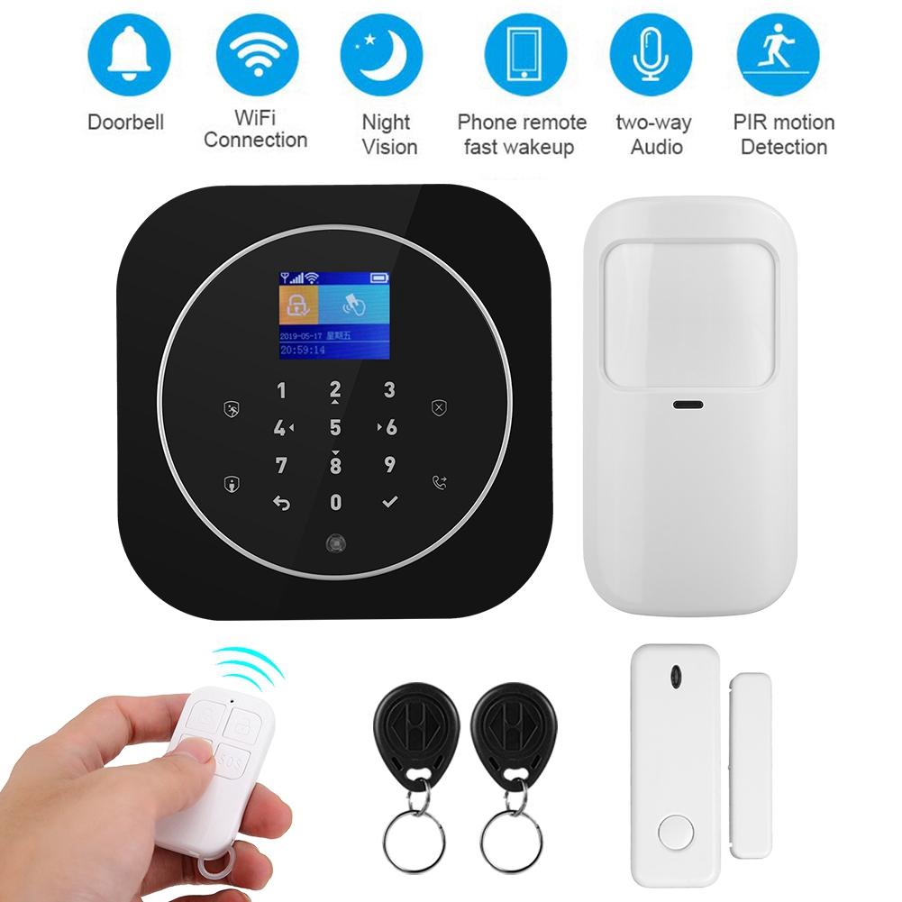 1,8-calowy TFT WIFI GSM Bezprzewodowy Alarm Domowy Zabezpieczający Zdalne Sterowanie Aplikacją dla Google Home